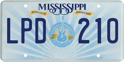 MS license plate LPD210