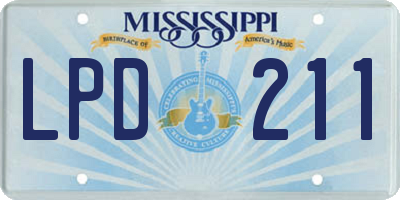 MS license plate LPD211