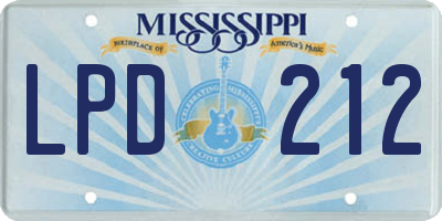 MS license plate LPD212