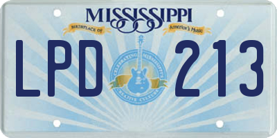 MS license plate LPD213