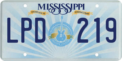 MS license plate LPD219