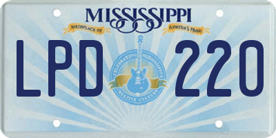MS license plate LPD220