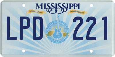 MS license plate LPD221
