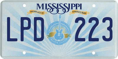 MS license plate LPD223