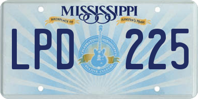 MS license plate LPD225