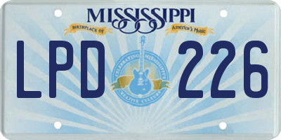 MS license plate LPD226