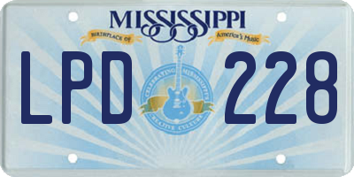 MS license plate LPD228