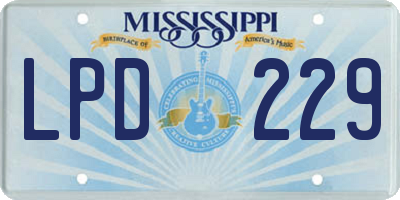 MS license plate LPD229