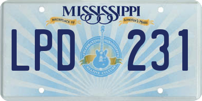 MS license plate LPD231