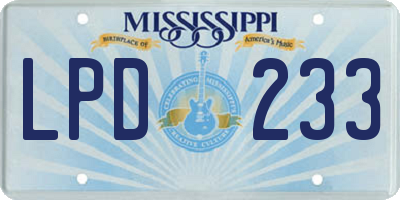 MS license plate LPD233