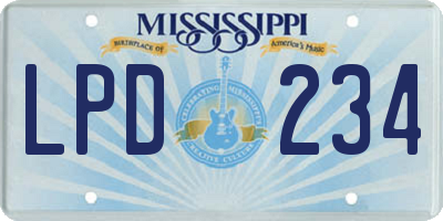 MS license plate LPD234