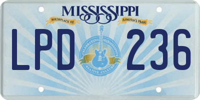 MS license plate LPD236