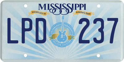 MS license plate LPD237