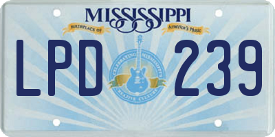 MS license plate LPD239