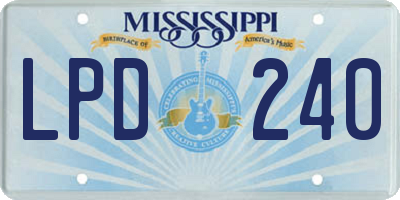 MS license plate LPD240