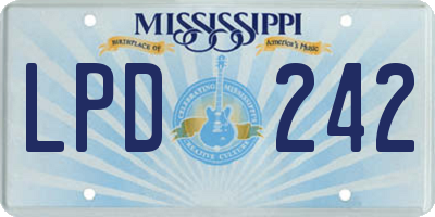 MS license plate LPD242