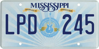 MS license plate LPD245
