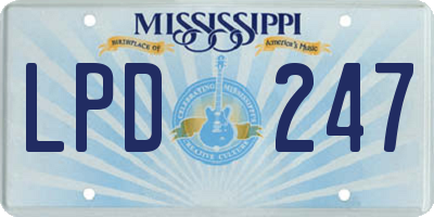 MS license plate LPD247