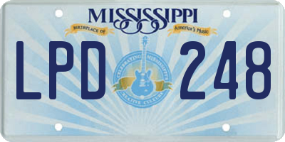 MS license plate LPD248