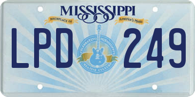 MS license plate LPD249