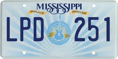 MS license plate LPD251