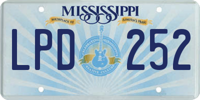 MS license plate LPD252