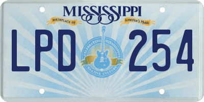 MS license plate LPD254