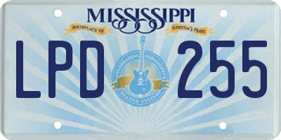MS license plate LPD255