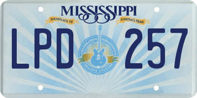 MS license plate LPD257
