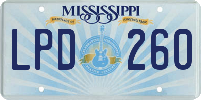 MS license plate LPD260
