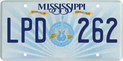 MS license plate LPD262