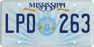 MS license plate LPD263