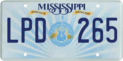 MS license plate LPD265