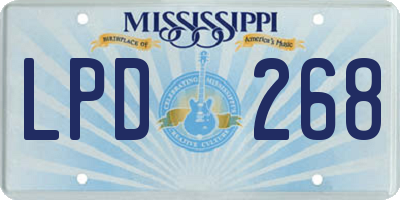 MS license plate LPD268