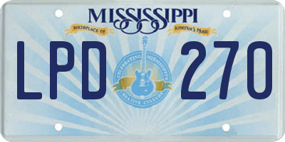MS license plate LPD270