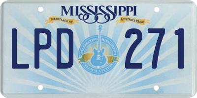 MS license plate LPD271