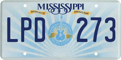 MS license plate LPD273