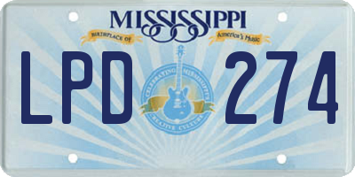 MS license plate LPD274
