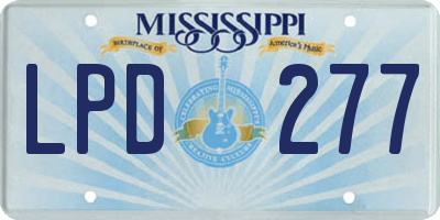 MS license plate LPD277