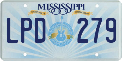 MS license plate LPD279