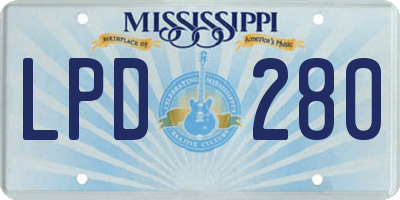 MS license plate LPD280