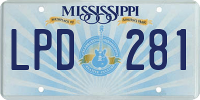 MS license plate LPD281