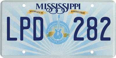 MS license plate LPD282