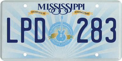 MS license plate LPD283