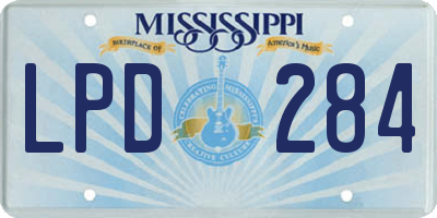 MS license plate LPD284