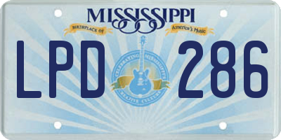 MS license plate LPD286