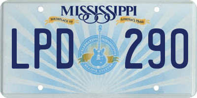 MS license plate LPD290
