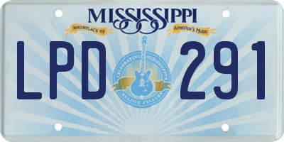 MS license plate LPD291