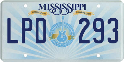 MS license plate LPD293