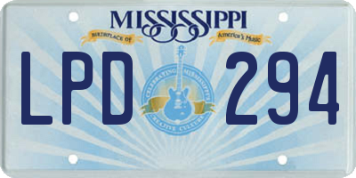 MS license plate LPD294